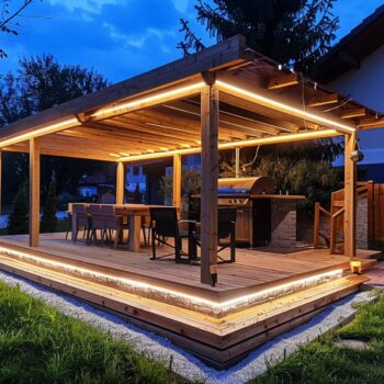 LED wybrać do przestrzeni przy altanach w stylu nowoczesnym Jak dbać o lampy elewacyjne, aby uniknąć blaknięcia koloru