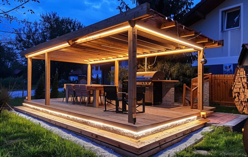 LED wybrać do przestrzeni przy altanach w stylu nowoczesnym Jak dbać o lampy elewacyjne, aby uniknąć blaknięcia koloru