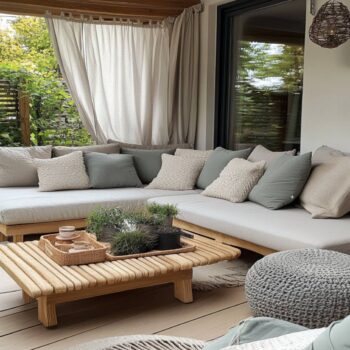 10 inspiracji na urządzenie tarasu z luksusowymi sofami w stylu skandynawskim