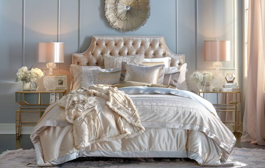 urządzenie sypialni w stylu glamour z metalowymi 10 inspiracji na urządzenie sypialni w stylu glamour z metalowymi dodatkami