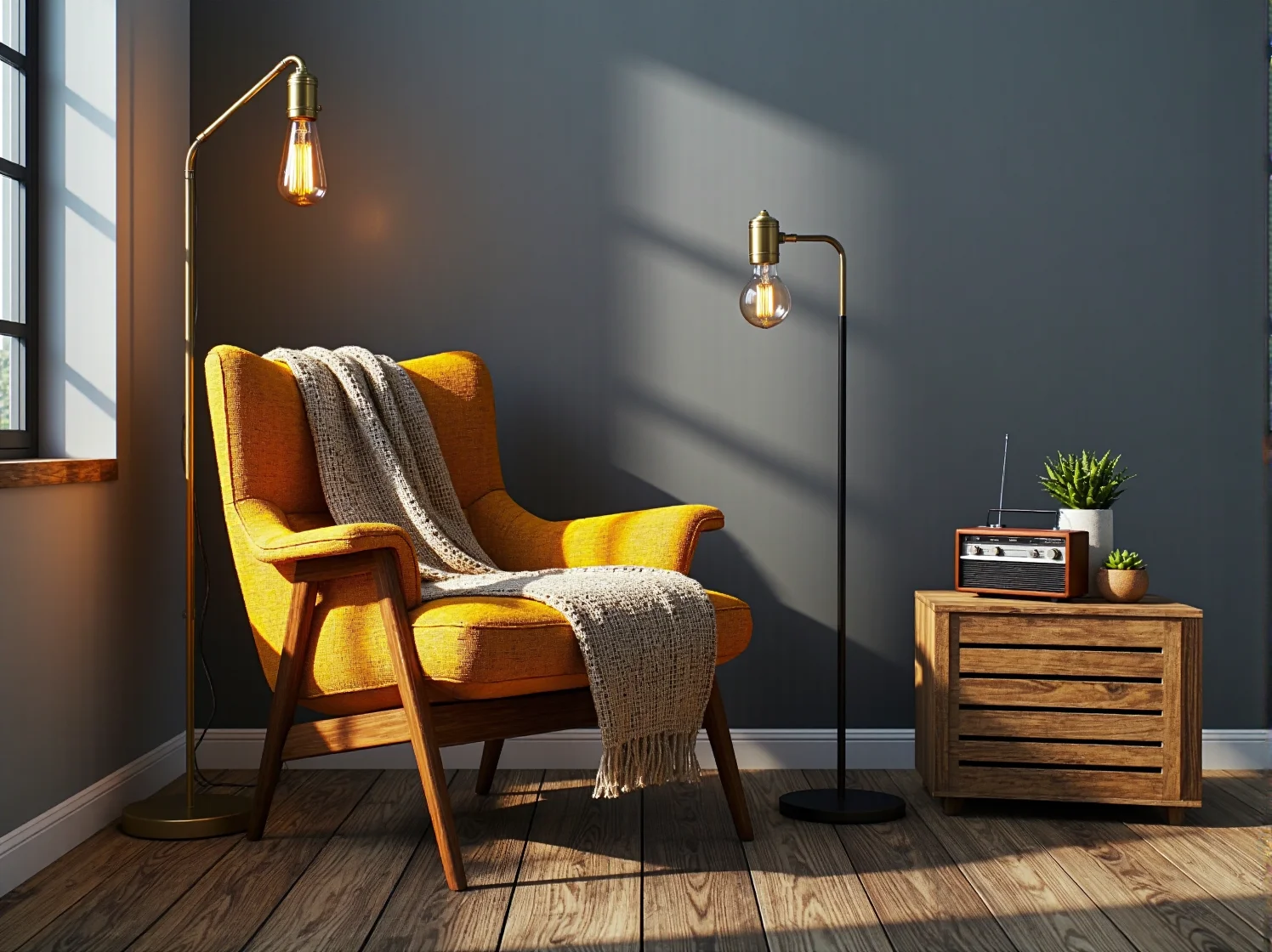 Lampy LED o ciepłym świetle tworzące nastrojowy klimat na tarasie retro