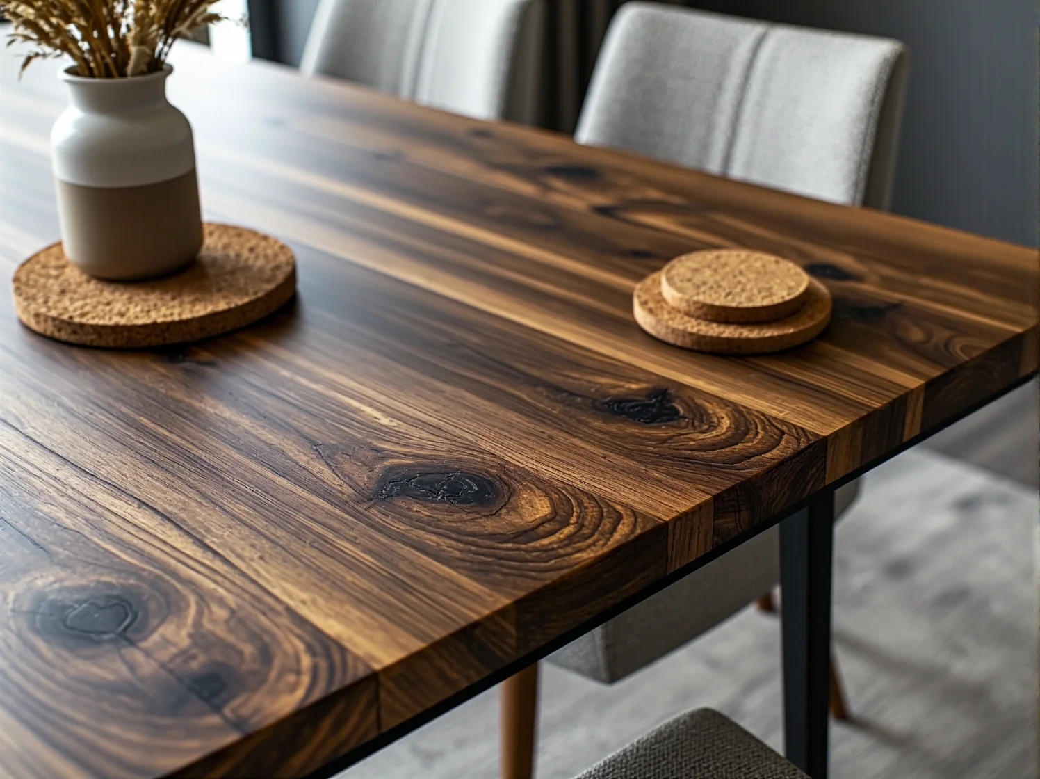 Klasyczny dębowy stół rozkładany z widocznymi słojami drewna, trwała inwestycja