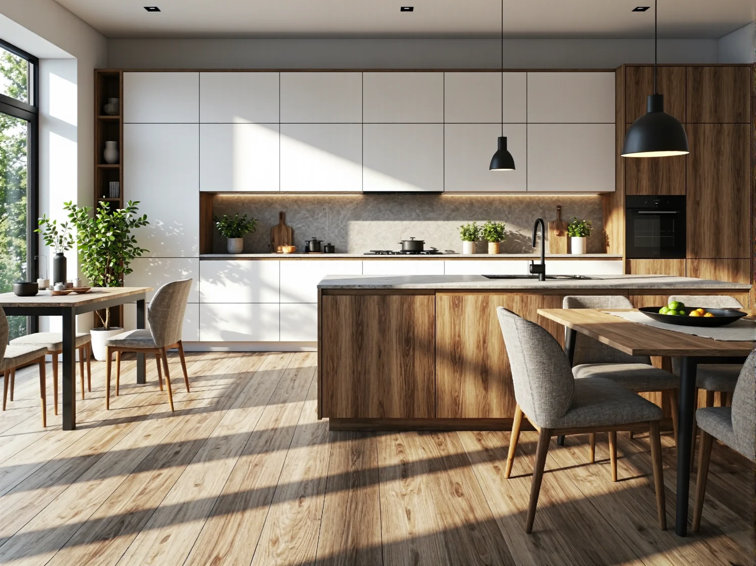 Stylowe dodatki do kuchni skandynawskiej: ceramika, zioła i tekstylia.