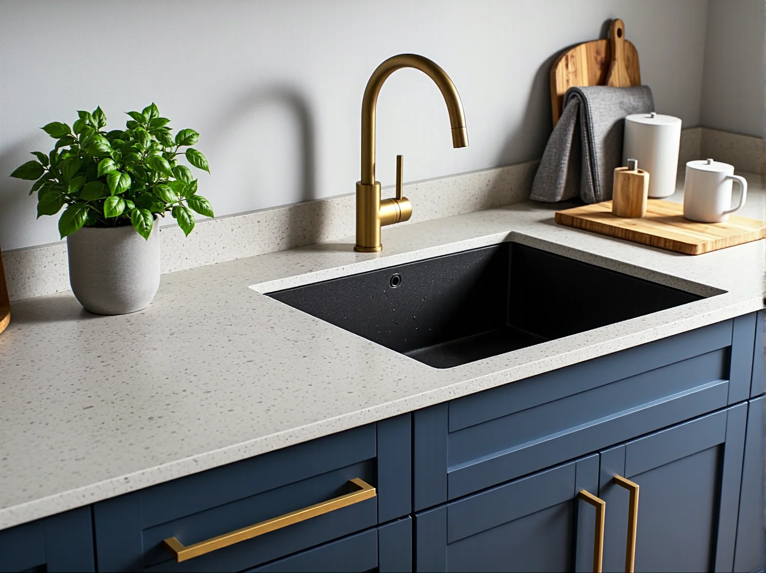 Ergonomiczny układ szuflad w kuchni zapewniający wygodne przechowywanie