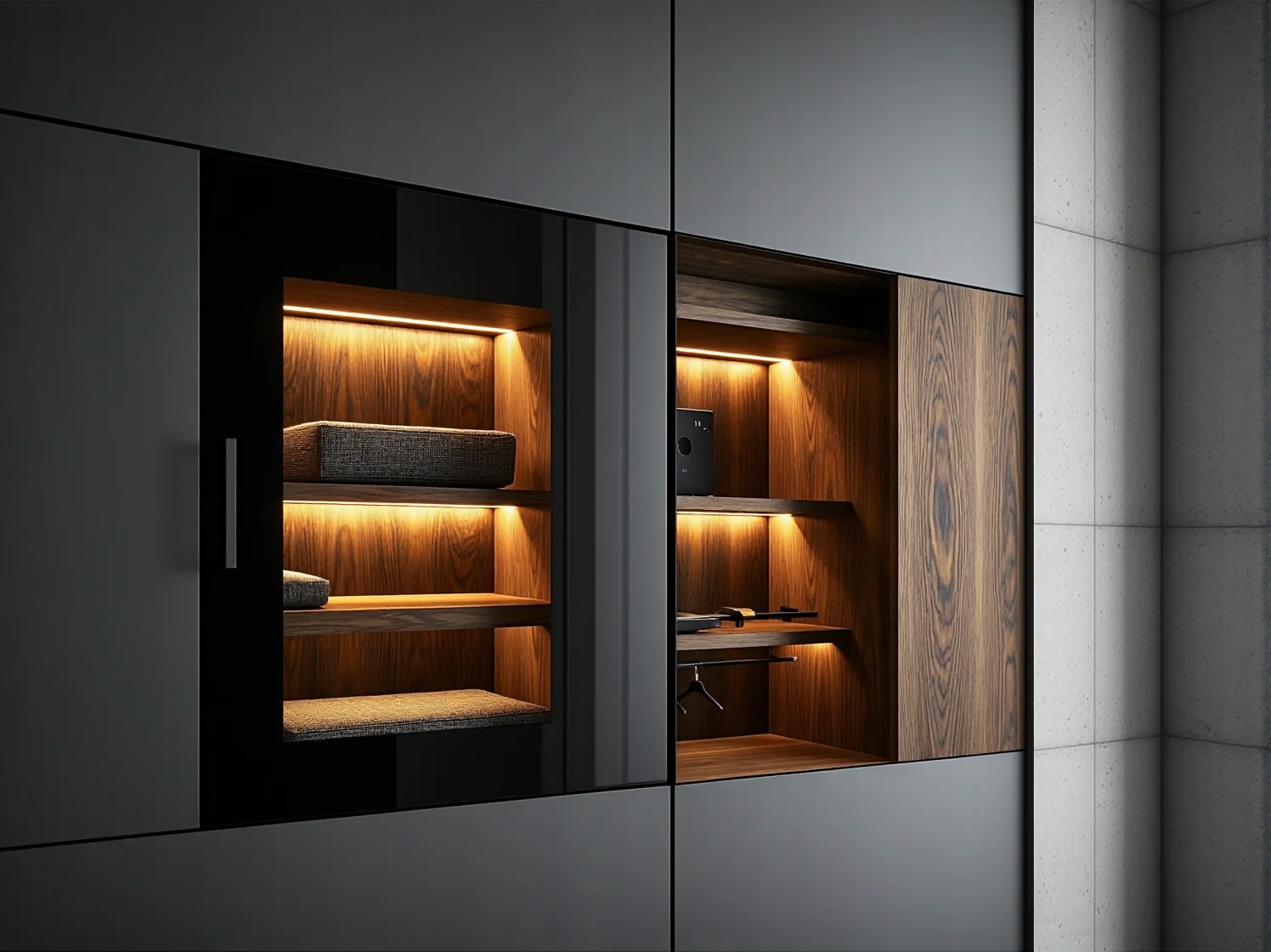 Inteligentna szafa smart home z interaktywnym wyświetlaczem