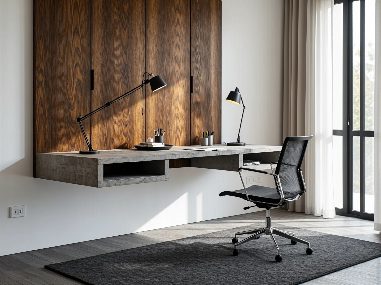 Wysokiej jakości funkcjonalne meble w przestronnym pokoju dziennym