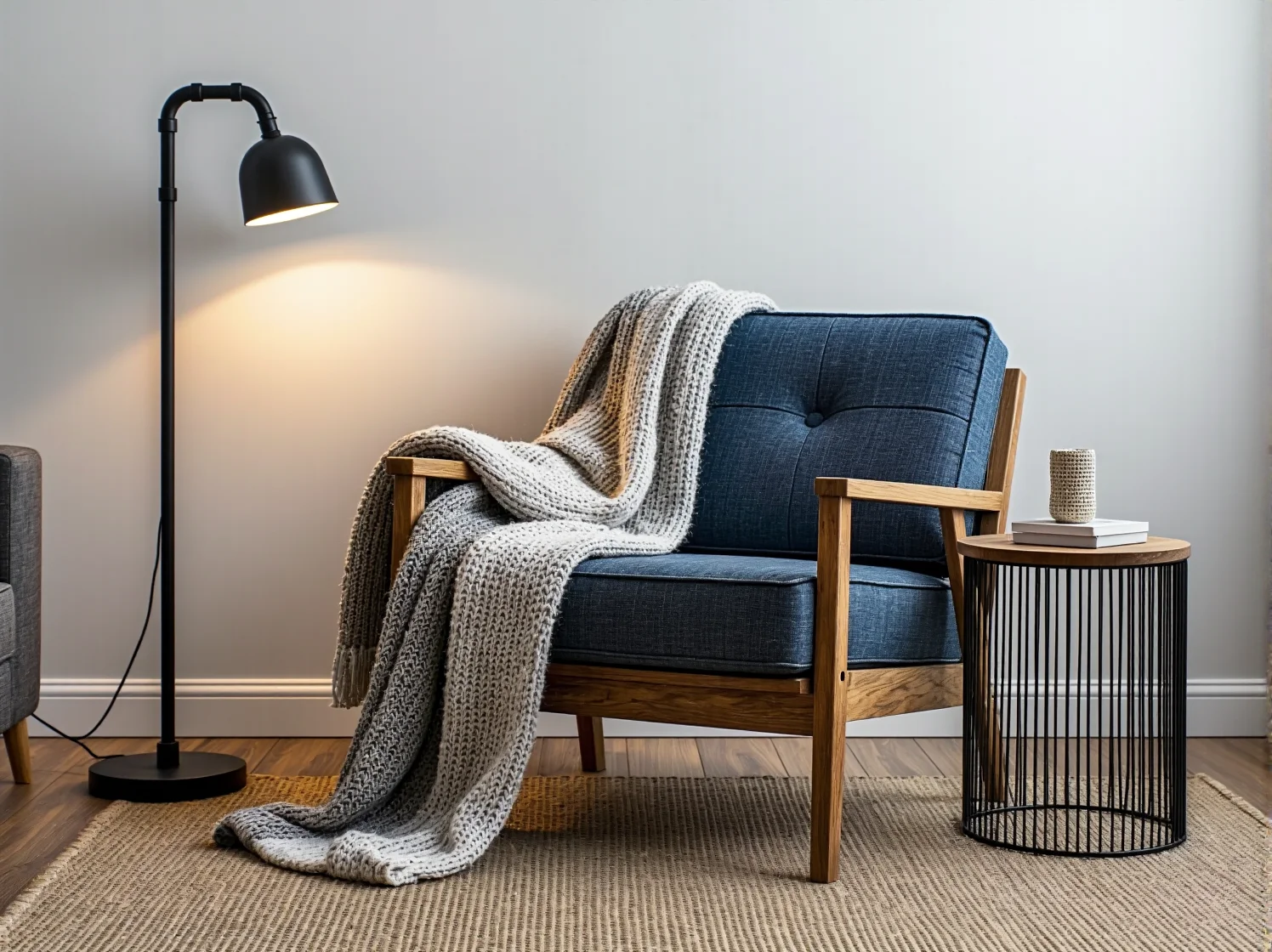 Odnowiona komoda vintage jako szafka pod telewizor w salonie