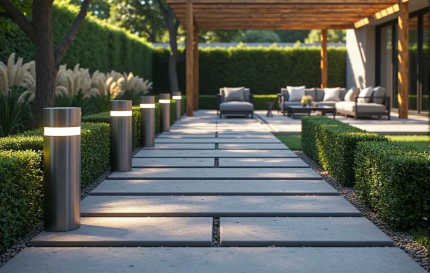 Nowoczesne słupki oświetleniowe LED ze stali nierdzewnej do ogrodu