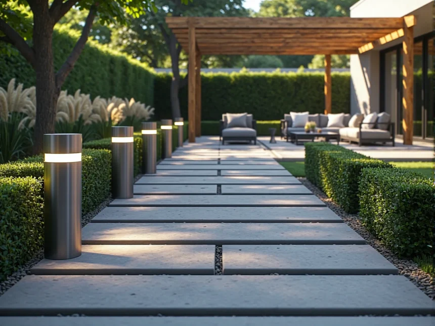Nowoczesne słupki oświetleniowe LED ze stali nierdzewnej do ogrodu