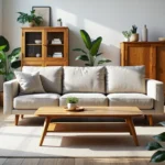 Drewniane meble ogrodowe dąb naturalny - witryna i komoda