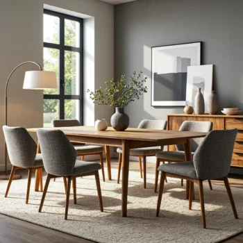 Lampa podłogowa łukowa z kremowym abażurem na metalowej nodze