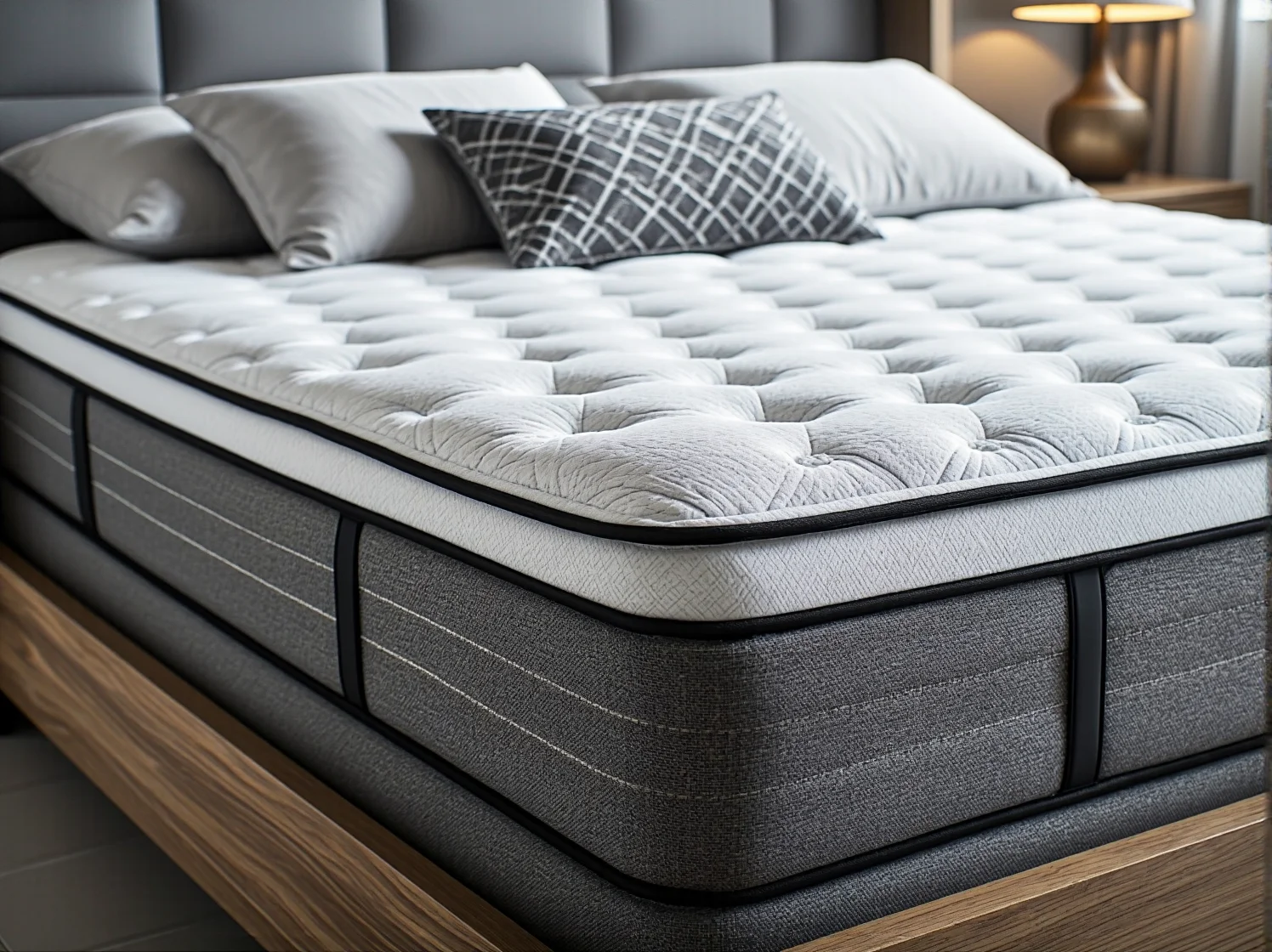 Otwierane łóżko kontynentalne z dużym pojemnikiem na przechowywanie rzeczy