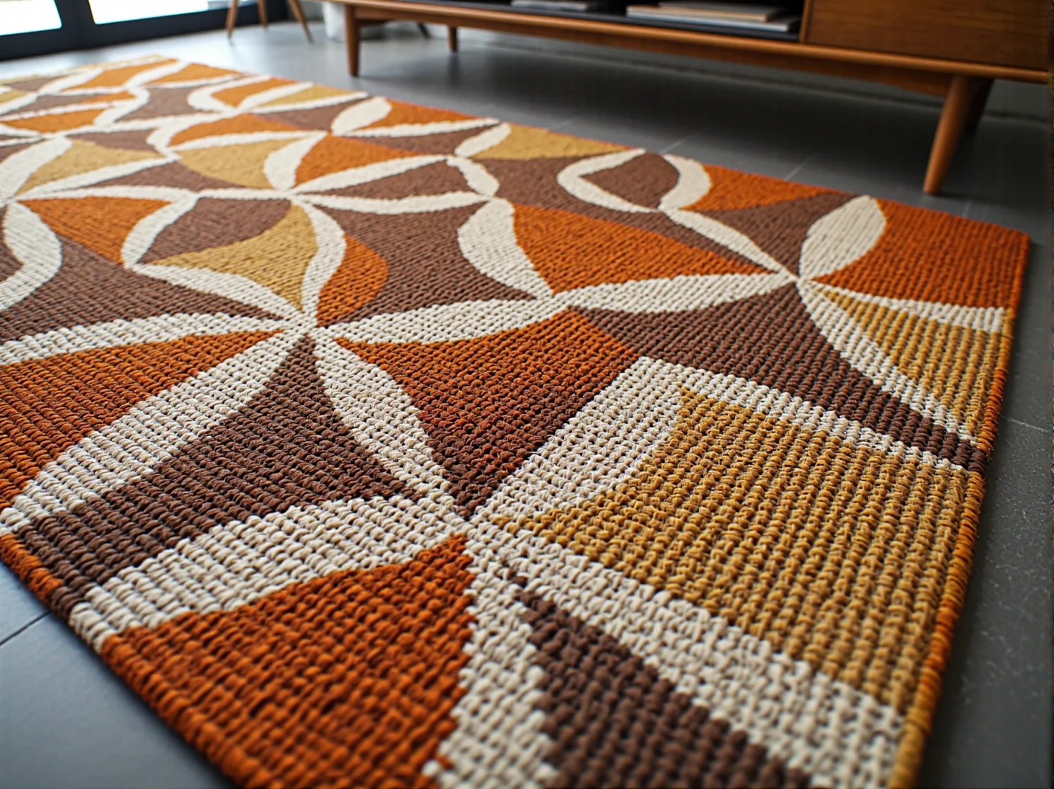 Zestawienie materiałów vintage: drewno, welur i metalowe akcenty