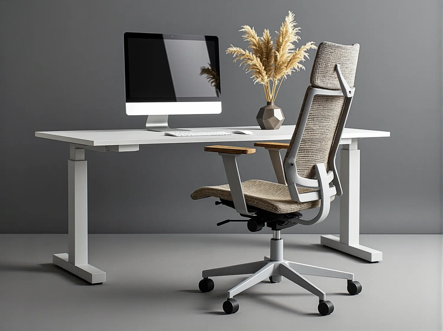 Nowoczesny fotel ergonomiczny premium z regulowanym zagłówkiem.