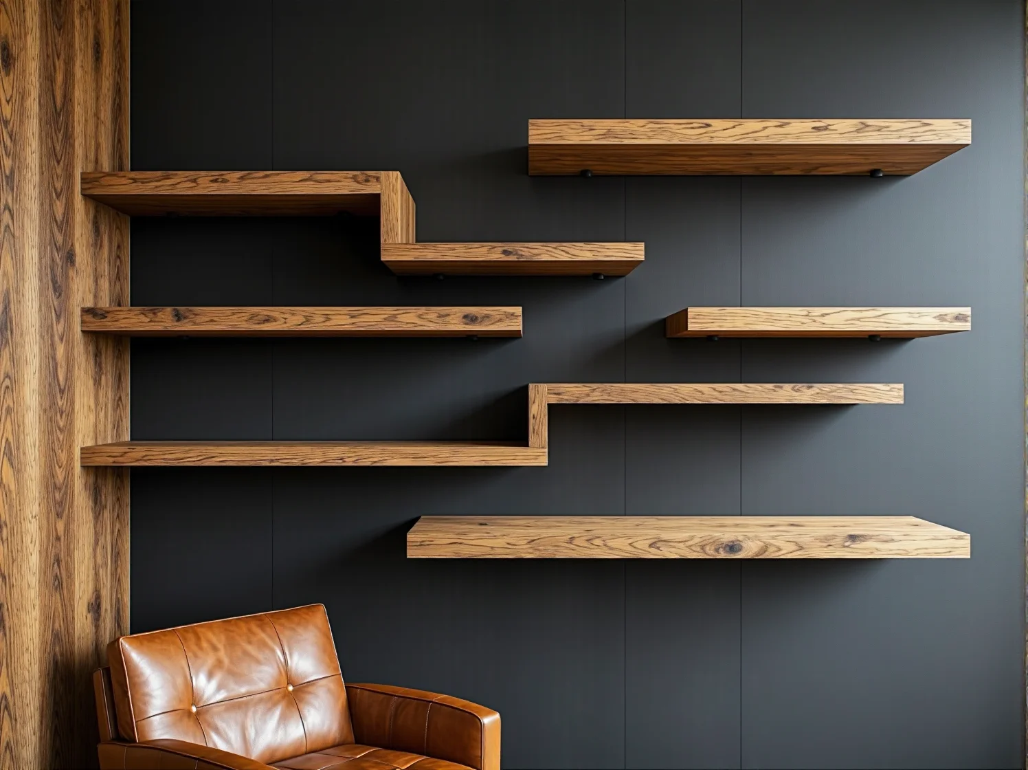 Elegancka metalowa półka z designerskimi dekoracjami pasującymi do stylu luksusowego.