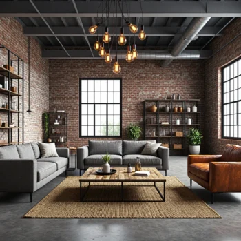 Industrialny żyrandol retro z odsłoniętymi żarówkami Edison