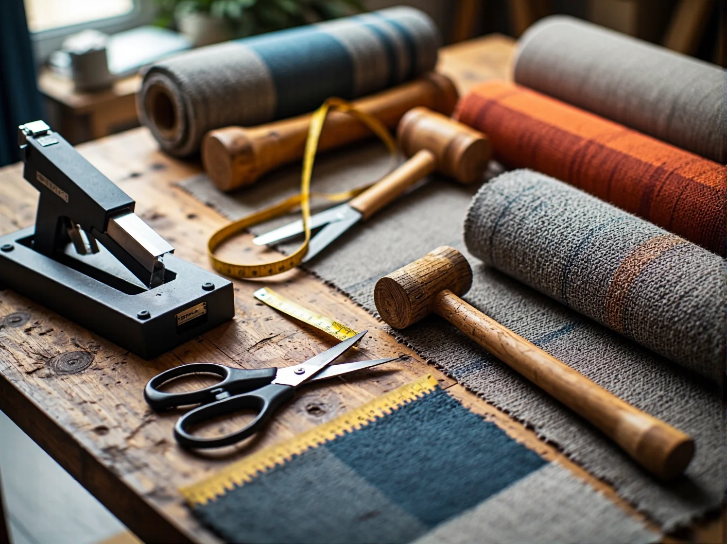 Usuwanie starego materiału z fotela przy użyciu wyciągacza zszywek