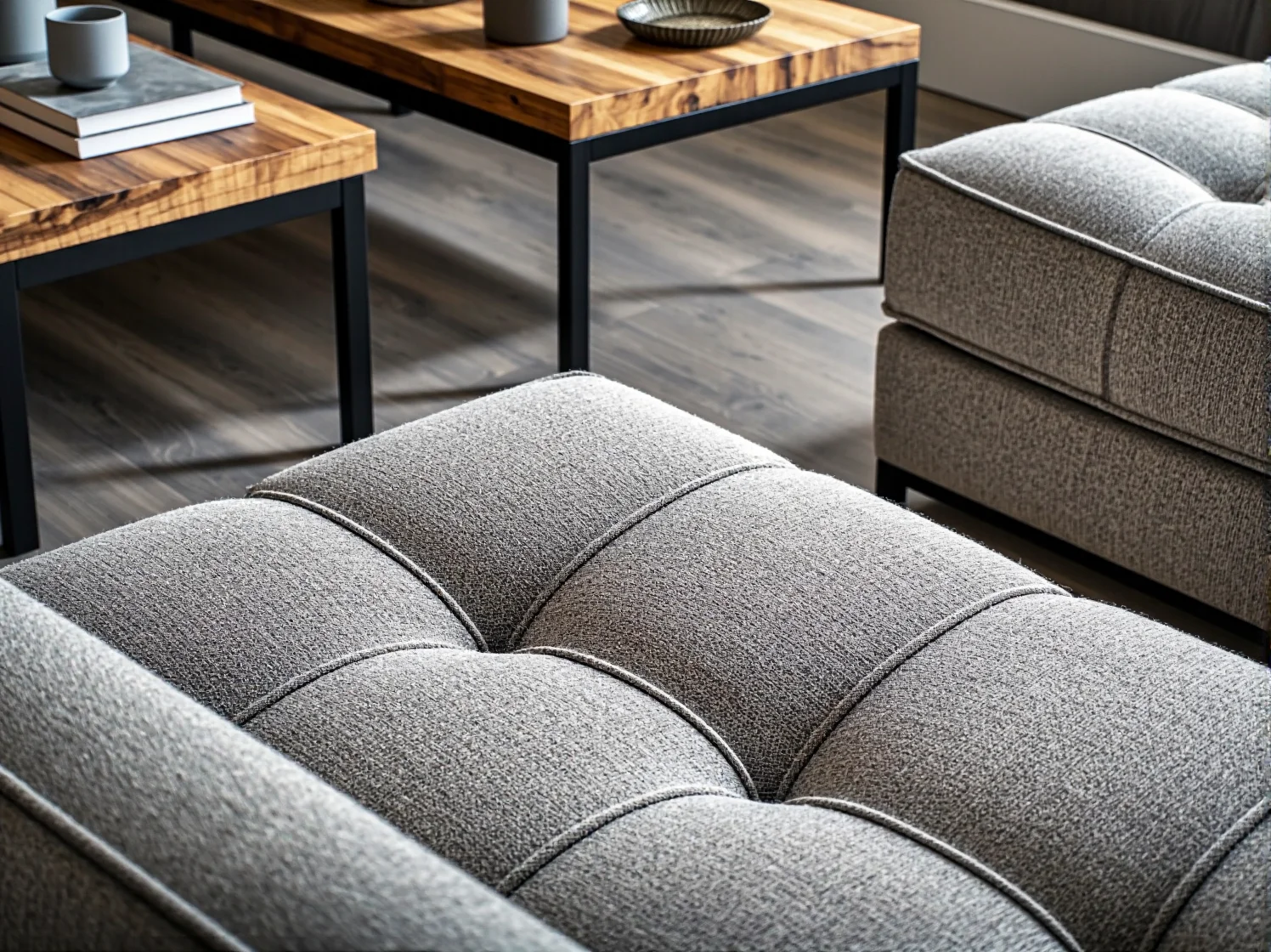 Masywny stół industrialny z dębowym blatem na czarnych metalowych nogach w jadalni