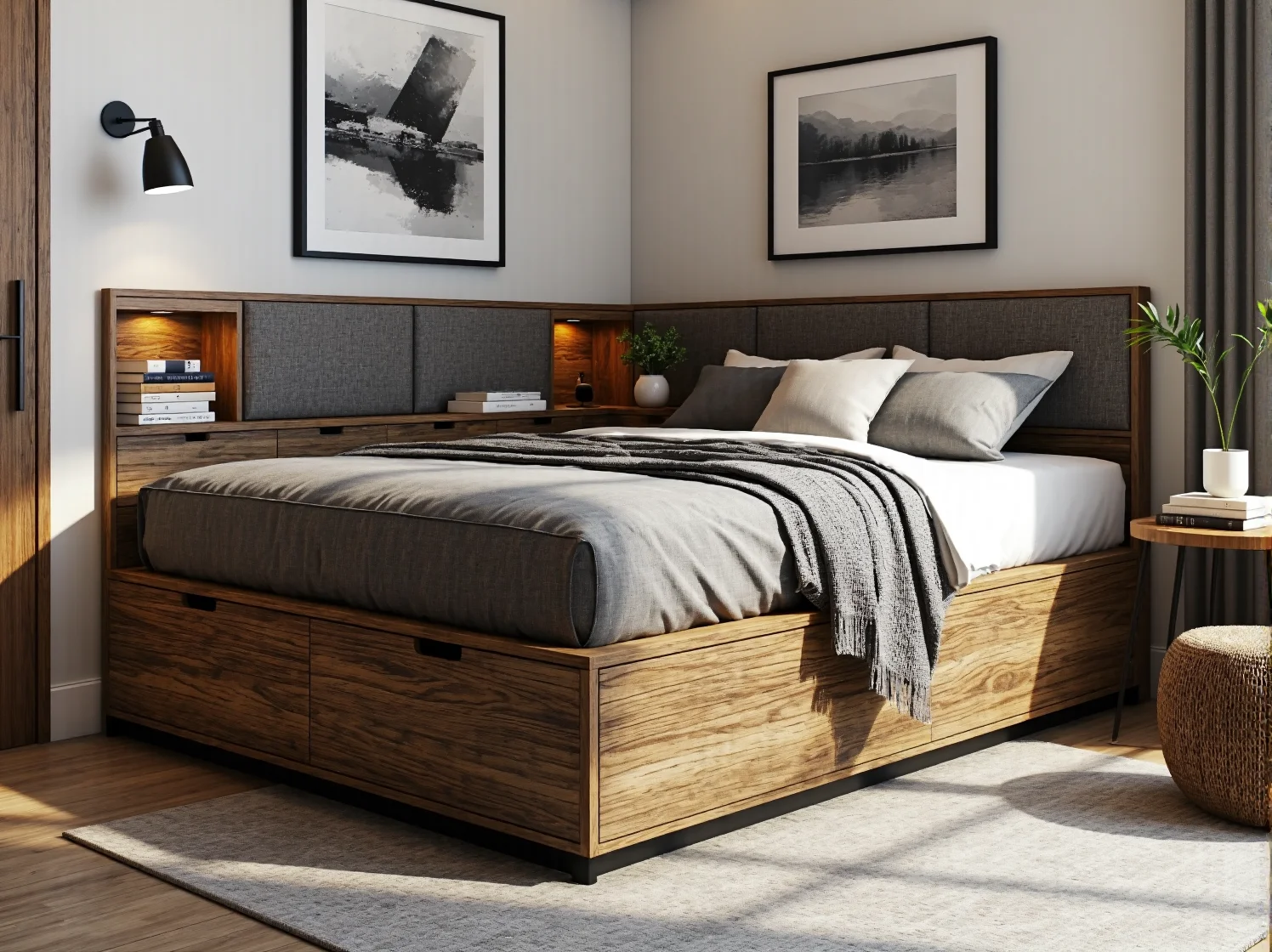 Kompaktowe łóżko kontynentalne 140x200 idealne do kawalerki lub małego pokoju