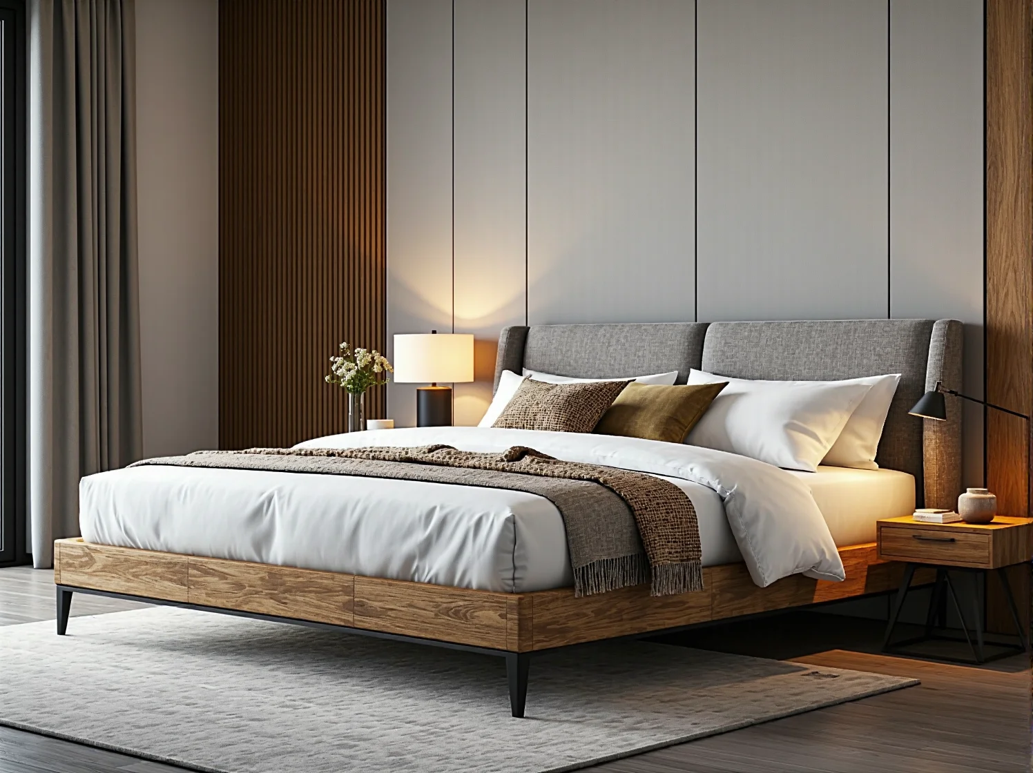 Wygodny materac nawierzchniowy na łóżku kontynentalnym gwarantujący zdrowy sen